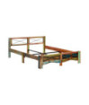 Cadru de pat, 160 x 200 cm, lemn reciclat, cu aspect antichizat - WOODBB116 Cadru de pat, 160 x 200 cm, lemn reciclat, cu aspect antichizat - WOODBB116