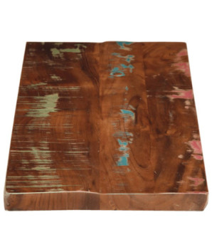 Blat masă rustic din lemn masiv reciclat, dreptunghiulară, 90x40x3,8 cm, handmade