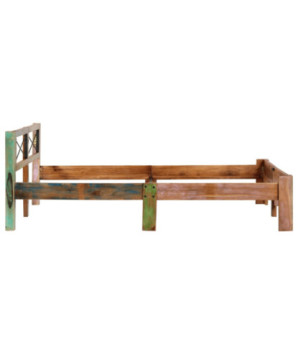 Cadru de pat, 160 x 200 cm, lemn reciclat, cu aspect antichizat - WOODBB116