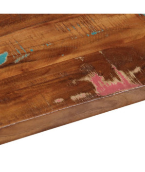 Blat masă rustic din lemn masiv reciclat, dreptunghiulară, 90x40x3,8 cm, handmade