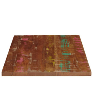 Blat masă rustic din lemn masiv reciclat, dreptunghiulară, 90x50x3,8 cm, handmade
