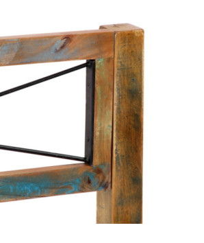 Cadru de pat, 160 x 200 cm, lemn reciclat, cu aspect antichizat - WOODBB116