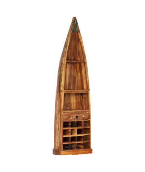 Dulap de vinuri, 50 x 40 x 180 cm, lemn reciclat, cu aspect vintage - WOODBB994