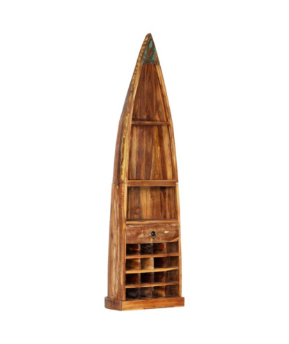 Dulap de vinuri, 50 x 40 x 180 cm, lemn reciclat, cu aspect vintage - WOODBB994