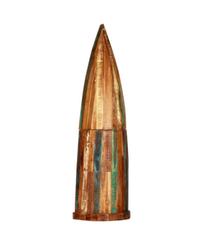 Dulap de vinuri, 50 x 40 x 180 cm, lemn reciclat, cu aspect vintage - WOODBB994
