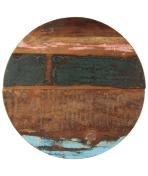 Blat masă rustic din lemn masiv reciclat, rotundă, 70 cm