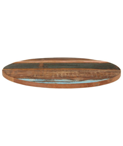 Blat masă rustic din lemn masiv reciclat, rotundă, 70 cm