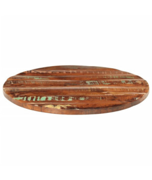 Blat masă rustic din lemn masiv reciclat, rotundă, 80 x 2,5 cm, handmade
