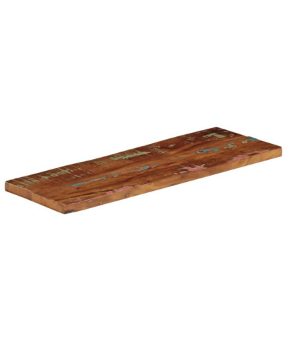 Blat masă rustic din lemn masiv reciclat, dreptunghiulară, 80x20x3,8 cm, handmade