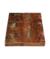 Blat masă rustic din lemn masiv reciclat, dreptunghiulară, 80x20x3,8 cm, handmade