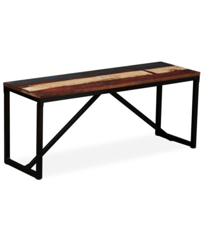 Bancă, 110 x 35 x 45 cm, lemn reciclat, cu aspect vintage - WOODBB118