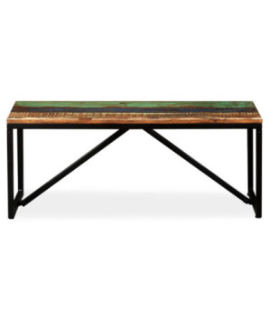 Bancă, 110 x 35 x 45 cm, lemn reciclat, cu aspect vintage - WOODBB118