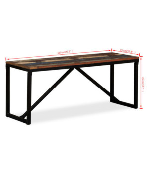 Bancă, 110 x 35 x 45 cm, lemn reciclat, cu aspect vintage - WOODBB118