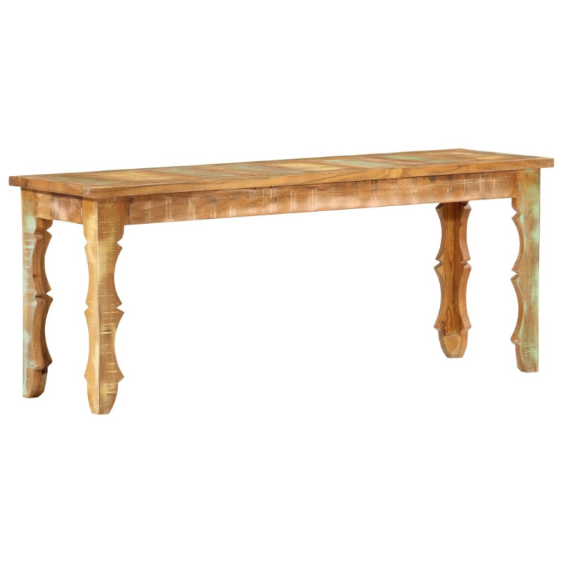 Bancă solidă din lemn reciclat, 110x35x45 cm, cu aspect antichizat - WOODBB119 Bancă solidă din lemn reciclat, 110x35x45 cm, cu aspect antichizat - WOODBB119