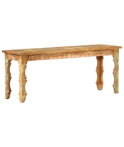 Bancă solidă din lemn reciclat, 110x35x45 cm, cu aspect antichizat - WOODBB119