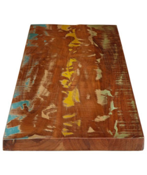 Blat masă rustic din lemn masiv reciclat, dreptunghiulară, 140x40x3,8 cm, handmade