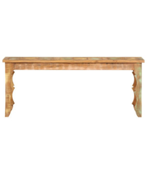 Bancă solidă din lemn reciclat, 110x35x45 cm, cu aspect antichizat - WOODBB119