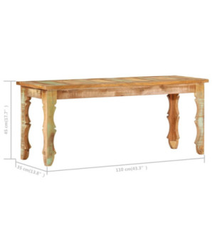Bancă solidă din lemn reciclat, 110x35x45 cm, cu aspect antichizat - WOODBB119