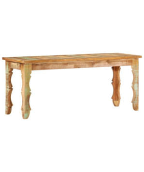 Bancă solidă din lemn reciclat, 110x35x45 cm, cu aspect antichizat - WOODBB119