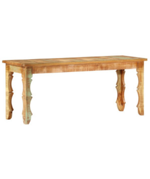 Bancă solidă din lemn reciclat, 110x35x45 cm, cu aspect antichizat - WOODBB119