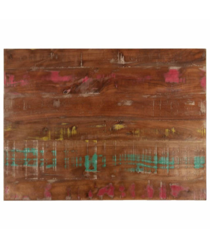 Blat masă multicolor din lemn masiv reciclat, dreptunghiulară, 80 x 70 x 1,5 cm, handmade