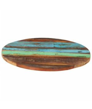 Blat masă rustic din lemn masiv reciclat, rotundă, 60 cm