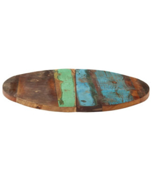 Blat masă rustic din lemn masiv reciclat, rotundă, 60 cm