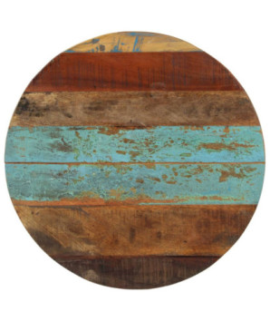 Blat masă rustic din lemn masiv reciclat, rotundă, 60 cm
