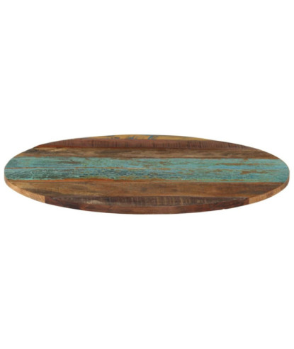 Blat masă rustic din lemn masiv reciclat, rotundă, 60 cm