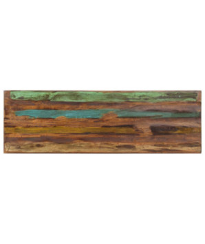 Bancă, 110 cm, lemn reciclat și oțel, cu aspect industrial - WOODBB122