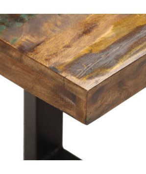 Bancă, 110 cm, lemn reciclat și oțel, cu aspect industrial - WOODBB122