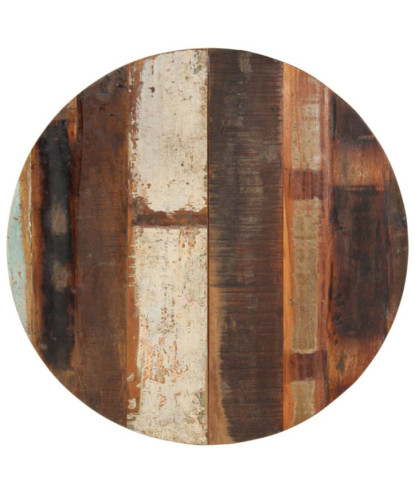 Blat masă rustic din lemn masiv reciclat, rotundă, 70 cm