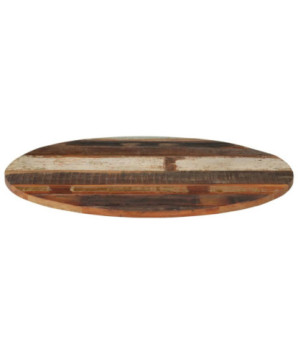 Blat masă rustic din lemn masiv reciclat, rotundă, 70 cm
