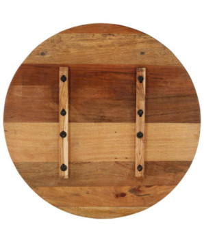 Blat masă rustic din lemn masiv reciclat, rotundă, 70 cm