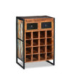 Suport de vin pentru 16 sticle, lemn reciclat, cu aspect industrial - WOODBB123 Suport de vin pentru 16 sticle, lemn reciclat, cu aspect industrial - WOODBB123