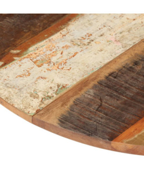 Blat masă rustic din lemn masiv reciclat, rotundă, 70 cm