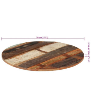 Blat masă rustic din lemn masiv reciclat, rotundă, 70 cm