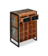 Suport de vin pentru 16 sticle, lemn reciclat, cu aspect industrial - WOODBB123 Suport de vin pentru 16 sticle, lemn reciclat, cu aspect industrial - WOODBB123