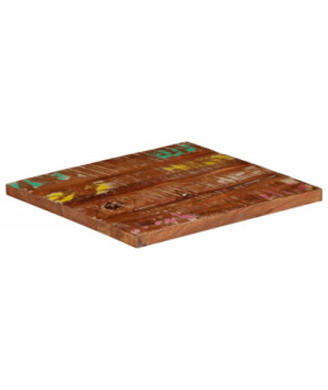 Blat masă rustic din lemn masiv reciclat, pătrată, 40x40x2,5 cm, handmade