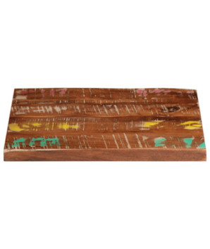 Blat masă rustic din lemn masiv reciclat, pătrată, 40x40x2,5 cm, handmade