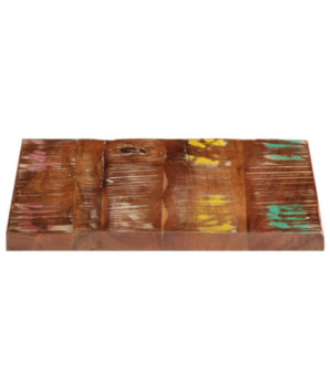 Blat masă rustic din lemn masiv reciclat, pătrată, 40x40x2,5 cm, handmade
