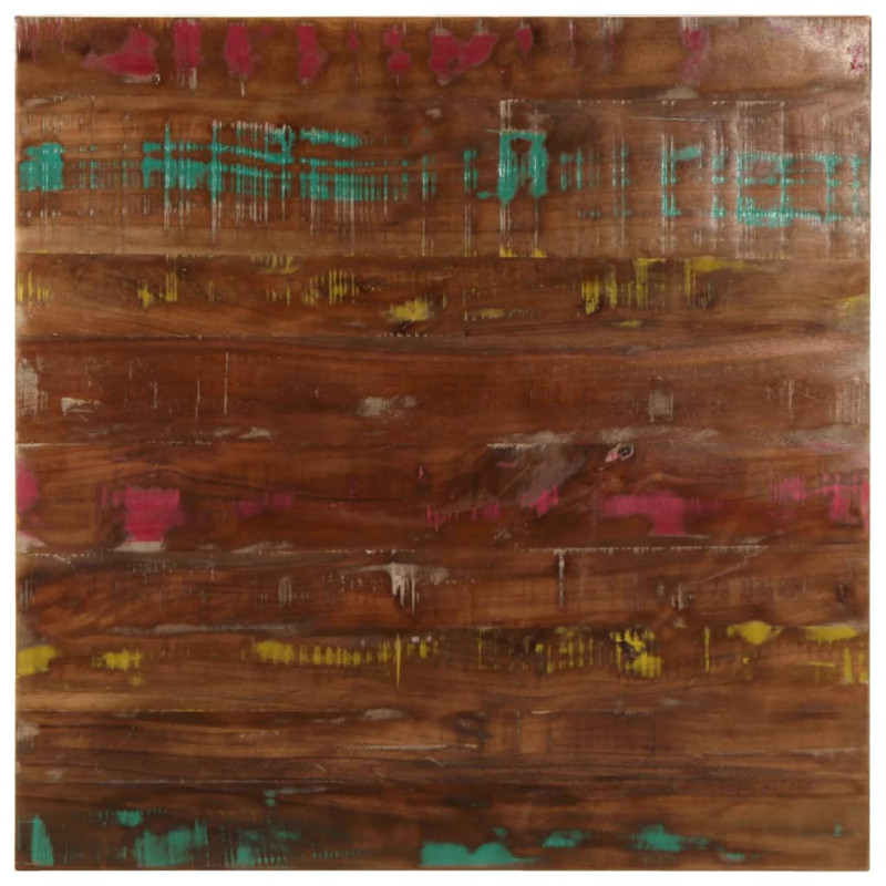 Blat masă rustic din lemn masiv reciclat, pătrată, 70 x 70 x 2,5 cm, handmade