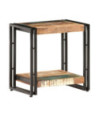Masă laterală, 40x30x40 cm, lemn reciclat, cu aspect industrial - WOODBB125 Masă laterală, 40x30x40 cm, lemn reciclat, cu aspect industrial - WOODBB125