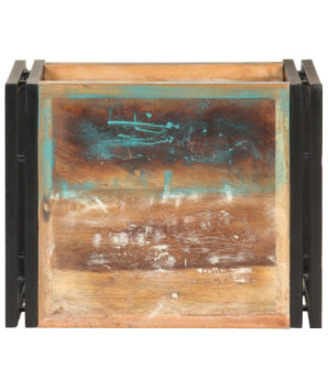 Masă laterală, 40x30x40 cm, lemn reciclat, cu aspect industrial - WOODBB125
