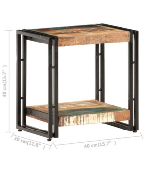 Masă laterală, 40x30x40 cm, lemn reciclat, cu aspect industrial - WOODBB125