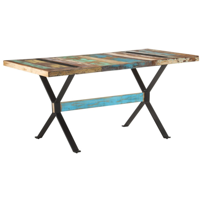 Masă de bucătărie, 160x80x76 cm, lemn reciclat, cu aspect industrial - WOODBB126 Masă de bucătărie, 160x80x76 cm, lemn reciclat, cu aspect industrial - WOODBB126