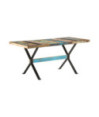 Masă de bucătărie, 160x80x76 cm, lemn reciclat, cu aspect industrial - WOODBB126 Masă de bucătărie, 160x80x76 cm, lemn reciclat, cu aspect industrial - WOODBB126