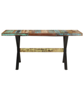 Masă de bucătărie, 160x80x76 cm, lemn reciclat, cu aspect industrial - WOODBB126