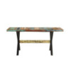 Masă de bucătărie, 160x80x76 cm, lemn reciclat, cu aspect industrial - WOODBB126 Masă de bucătărie, 160x80x76 cm, lemn reciclat, cu aspect industrial - WOODBB126