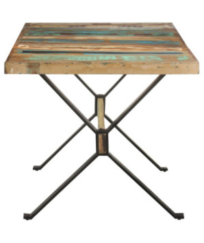 Masă de bucătărie, 160x80x76 cm, lemn reciclat, cu aspect industrial - WOODBB126